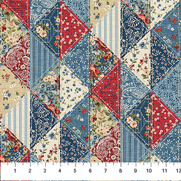 Northcott - Farmhouse Sampler - Patchwork, Cream