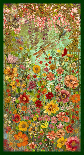 Blank Quilting - Enchanted Canopy - 24" Garden Panel, Light Teal