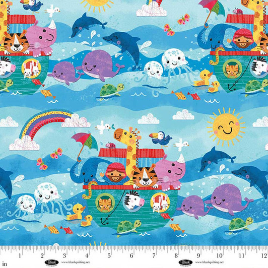 Blank Quilting - Noah & Friends - Noah's Ark, Blue