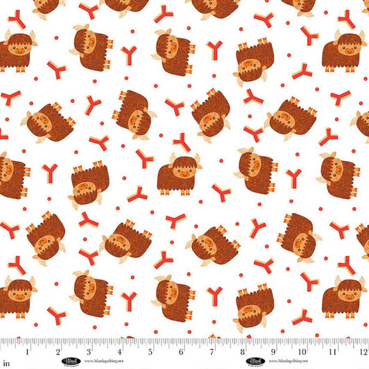 Blank Quilting - Noah & Friends - Tossed Yaks, White