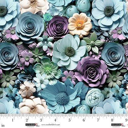 Studio E - Another Dimension - Flowerbed Medium, Turquoise