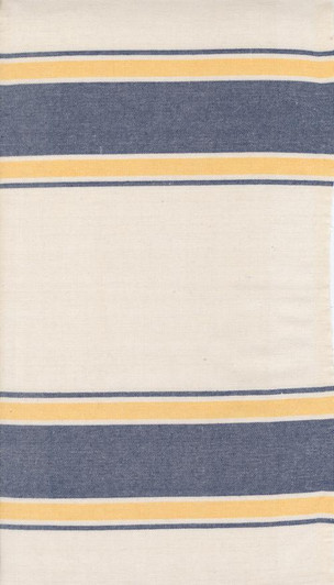 Moda - Summer Solstice Toweling - 18" Hemmed Edge - Stripe, Canary/Nautical Blue
