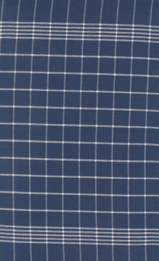 Moda - Summer Solstice Toweling - 18" Hemmed Edge - Checks, Nautical Blue