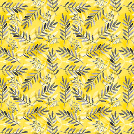 Quilting Treasures - Blissful Blooms - Sprigs, Yellow