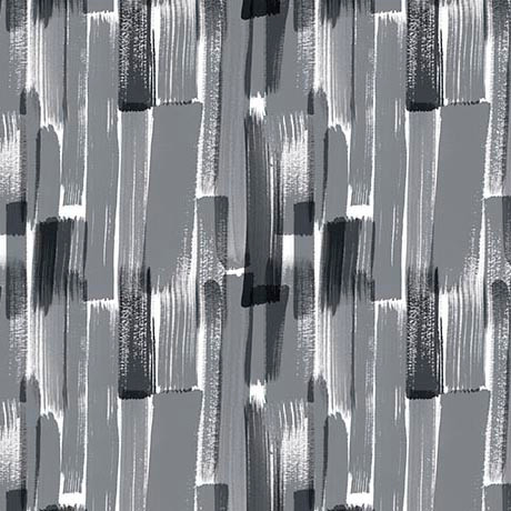 Quilting Treasures - Blissful Blooms - Paint Strokes, Gray/Black