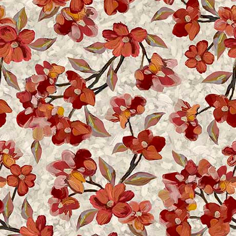 Quilting Treasures - Joyful Garden - Flowering Branch, Gray