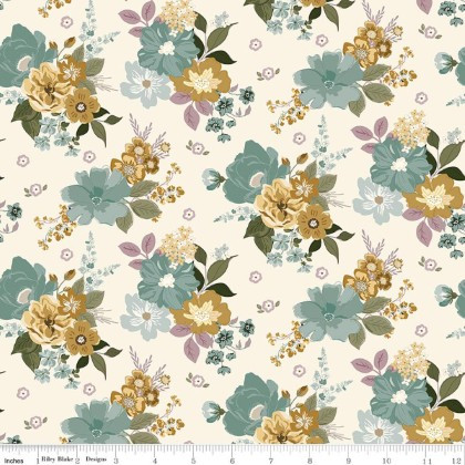 Riley Blake - Renew - Floral Bouquet, Latte