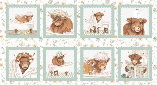 Studio E - Bathing Bonnies - 24" Bonnie Blocks, Ginger/Mint