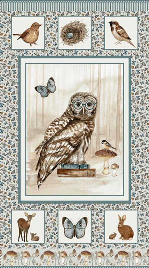 Henry Glass - Whimsical Woods - 24" Owl Panel, Multi