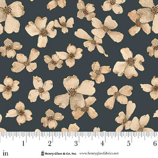 Henry Glass - Whimsical Woods - Floral, Dark Blue