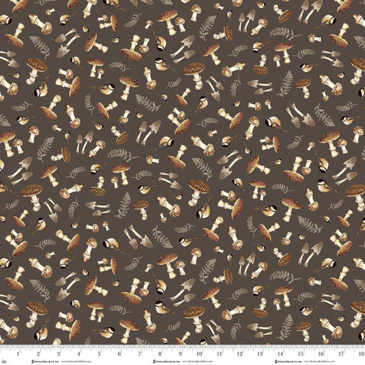 Henry Glass - Whimsical Woods - Mushrooms, Brown