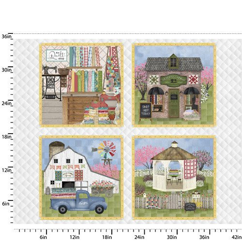 3 Wishes - Shop Hopping  - 36" Pillow Panel, Multi