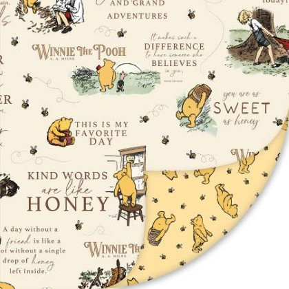 Riley Blake - Double Lush Velvet - 2 yards x 60" Wide - Winnie The Pooh, Beige