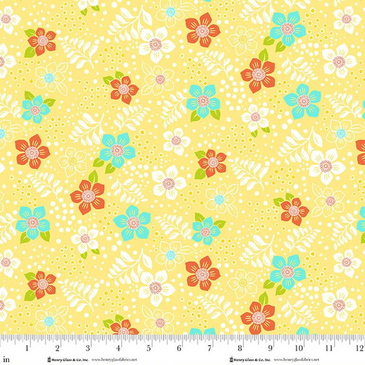 Henry Glass - Jubilee - Modern Floral, Yellow