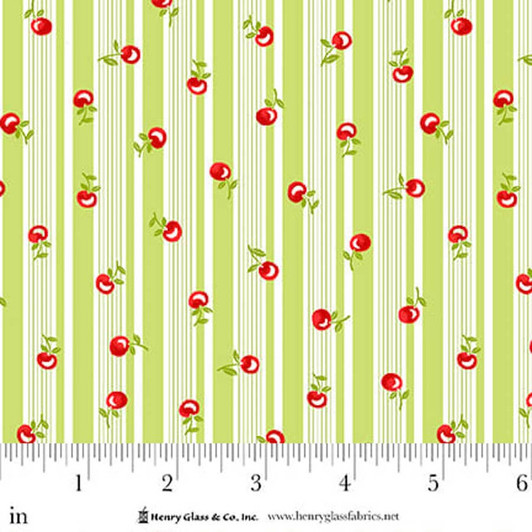 Henry Glass - Jubilee - Cherry Stripe, Green