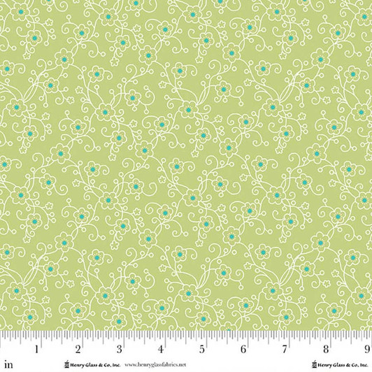 Henry Glass - Jubilee - Ditsy Linework, Green
