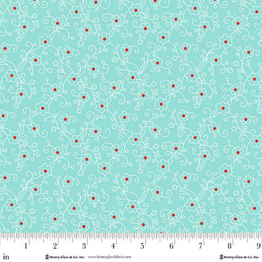 Henry Glass - Jubilee - Ditsy Linework, Blue