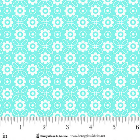 Henry Glass - Jubilee - Monotone Flower, Blue