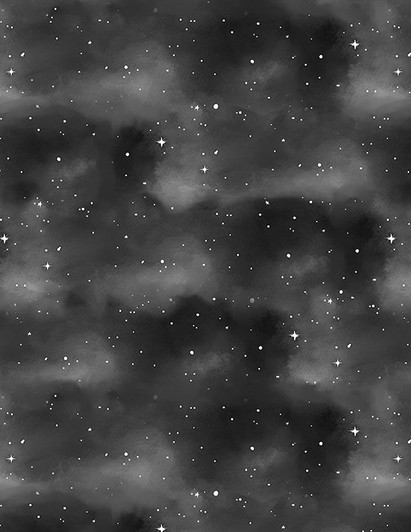 Wilmington Prints - Spooky Tails - Sky & Stars, Black