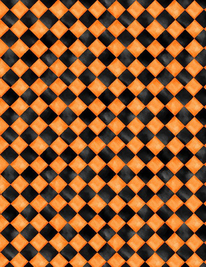 Wilmington Prints - Spooky Tails - Diamond Texture,  Orange