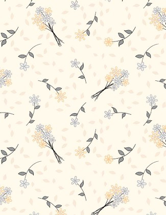 Wilmington Prints - Cottage Reverie - Bouquet Toss, Cream