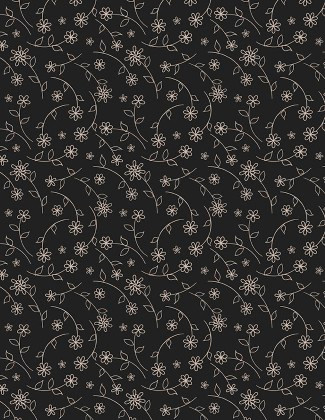 Wilmington Prints - Cottage Reverie - Small Floral Toss, Black