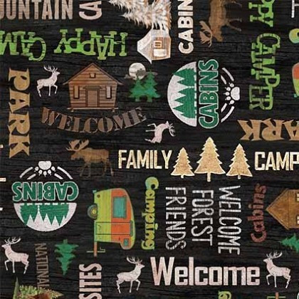 Michael Miller - The Great Outdoors - Outdoor Spirit, Black