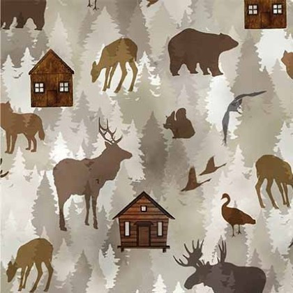 Michael Miller - The Great Outdoors - Woodland, Khaki