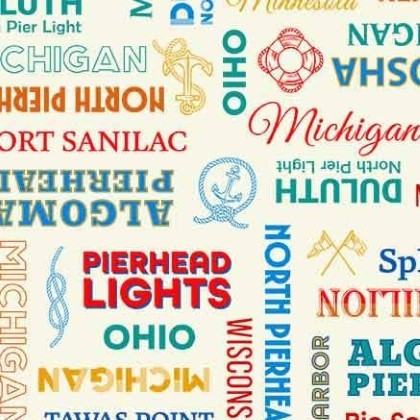 Michael Miller - Starlit Towers - Typographic Tapestry, Cream