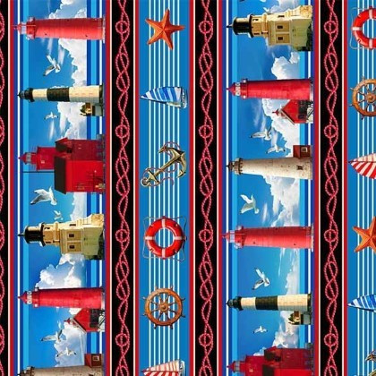 Michael Miller - Starlit Towers - Towers Stripe, Multi