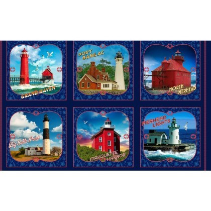 Michael Miller - Starlit Towers - 24" legend Towers Panel, Navy