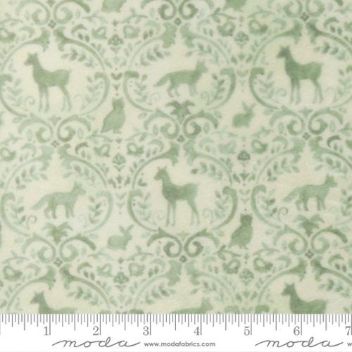 Moda - Quilting Cuddle - Effies Woods Cuddle - Woodland Damask Animals, Mint