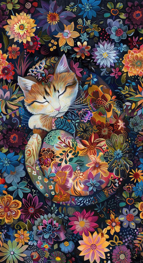 Timeless Treasures - Calico Cat - 24" Cat Panel, Black