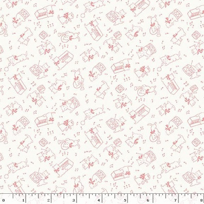 Marcus Fabrics - Aunt Grace Rock My Baby - Cat, Pink