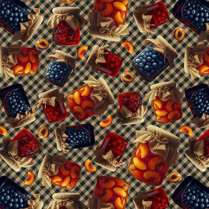 Blank Quilting - Homestead Heritage - Fruits In Jars, Taupe