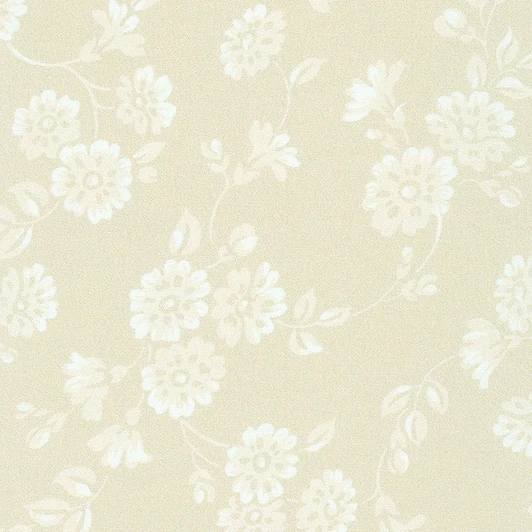 Robert Kaufman - 108" Backdrop - White Flowers, Taupe
