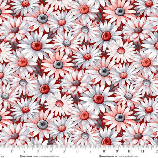 Henry Glass - Scarlet's Treasure - Daisies, Red