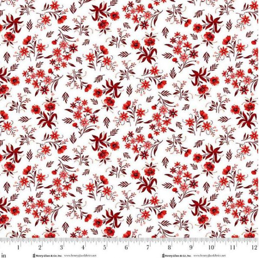 Henry Glass - Scarlet's Treasure - Nosegays, White Red