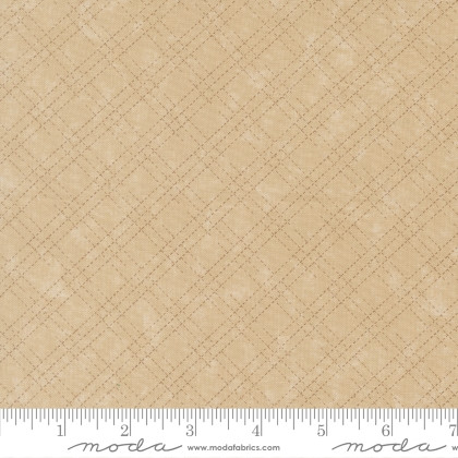 Moda - Quail Run - Stitched Plaid Checks, Tonal Tan