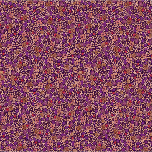 Timeless Treasures - Wit and Wisdom - Packed Flowers & Dots, Purple