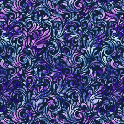 Blank Quilting - Florinda - Swirls, Royal