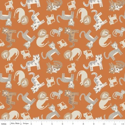 Riley Blake - Leo & Savannah - Animal Toss, Orange