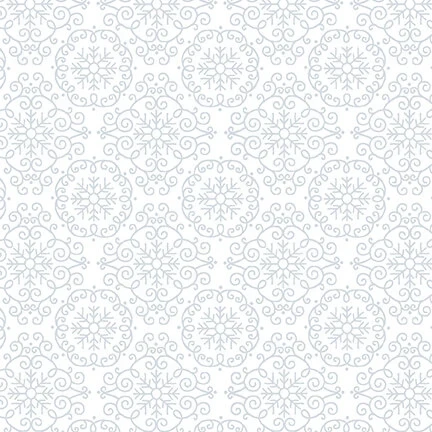 Henry Glass - Quilter's Flour - Medallion Line Work, White on White