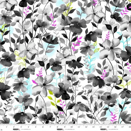 Studio E - Sweet Licorice - Watercolor Floral, White
