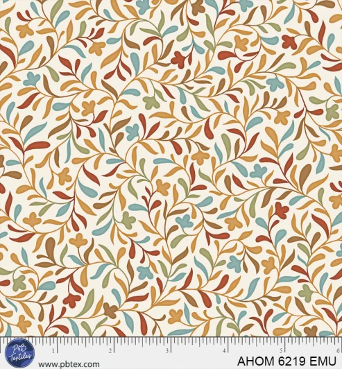 P & B Textiles - Autumn Homestead - Allover Vines, Ecru
