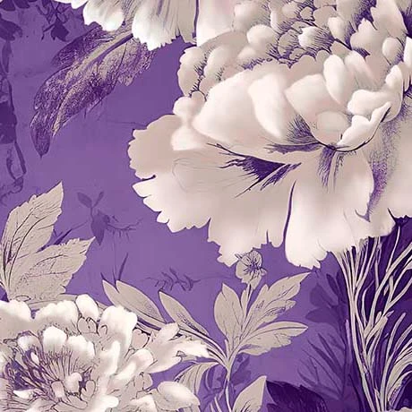 Quilting Treasures - Le Fleur - Large Floral, Purple