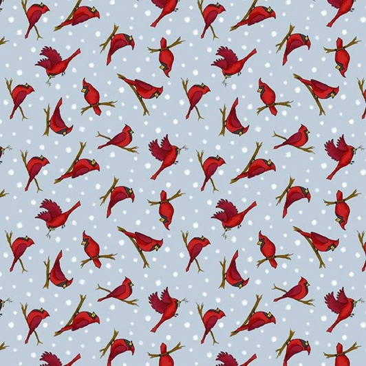 Marcus Fabrics - Friends & Flakes - Cardinal, Sky