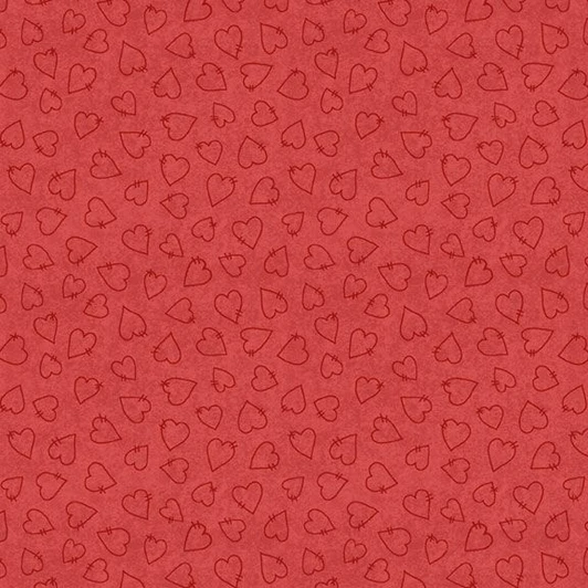 Marcus Fabrics - Friends & Flakes - Heart, Red