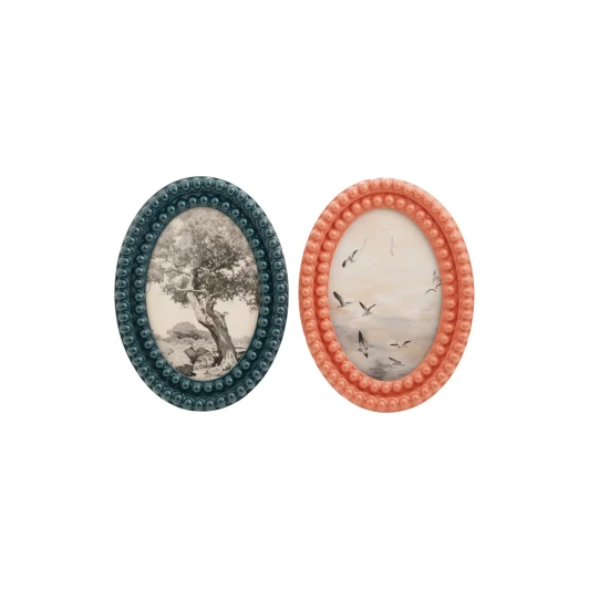 Oval Bobbin Photo Frame (2 Colors)