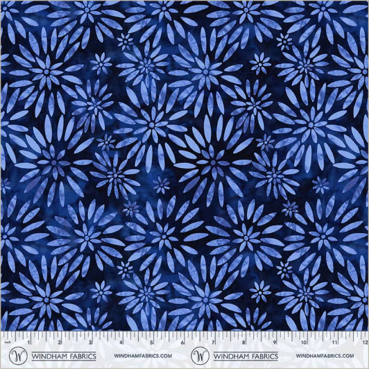 Windham - 108" BeColourful Quilt Back - Twinkling Daisies, Indigo